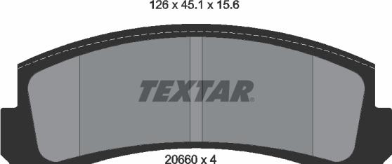 Textar 2066001 - Комплект спирачно феродо, дискови спирачки vvparts.bg