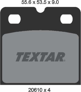 Textar 2061005 - Комплект феродо за накладки, дискова ръчна спирачка vvparts.bg