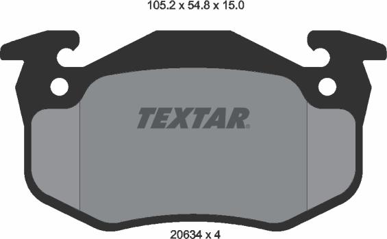 Textar 2063402 - Комплект спирачно феродо, дискови спирачки vvparts.bg