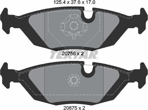 Textar 2067502 - Комплект спирачно феродо, дискови спирачки vvparts.bg