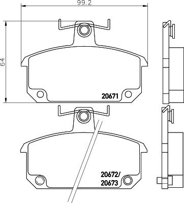 Textar 2067101 - Комплект спирачно феродо, дискови спирачки vvparts.bg