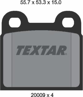 Textar 2000906 - Комплект спирачно феродо, дискови спирачки vvparts.bg