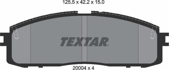 Textar 2000401 - Комплект спирачно феродо, дискови спирачки vvparts.bg