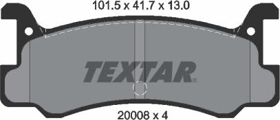 Textar 2000801 - Комплект спирачно феродо, дискови спирачки vvparts.bg