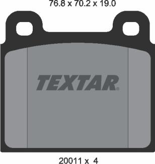 Textar 2001104 - Комплект спирачно феродо, дискови спирачки vvparts.bg