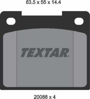 Textar 2008802 - Комплект спирачно феродо, дискови спирачки vvparts.bg