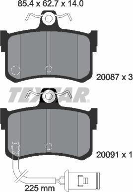 Textar 2008701 - Комплект спирачно феродо, дискови спирачки vvparts.bg
