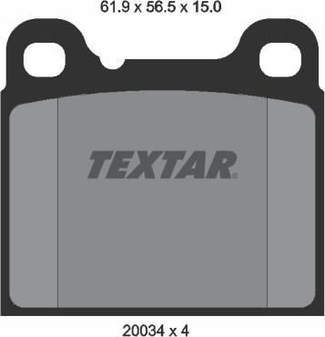 Textar 2003402 - Комплект спирачно феродо, дискови спирачки vvparts.bg