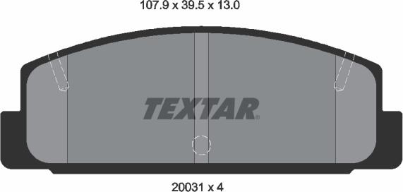 Textar 2003101 - Комплект спирачно феродо, дискови спирачки vvparts.bg