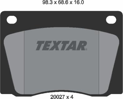 Textar 2002701 - Комплект спирачно феродо, дискови спирачки vvparts.bg