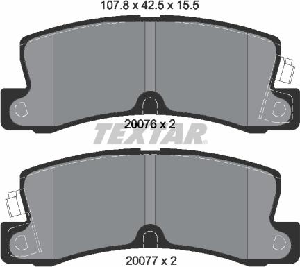 Textar 2007601 - Комплект спирачно феродо, дискови спирачки vvparts.bg