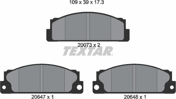 Textar 2007306 - Комплект спирачно феродо, дискови спирачки vvparts.bg