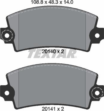 Textar 2014003 - Комплект спирачно феродо, дискови спирачки vvparts.bg