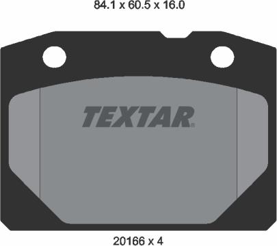 Textar 2016603 - Комплект спирачно феродо, дискови спирачки vvparts.bg