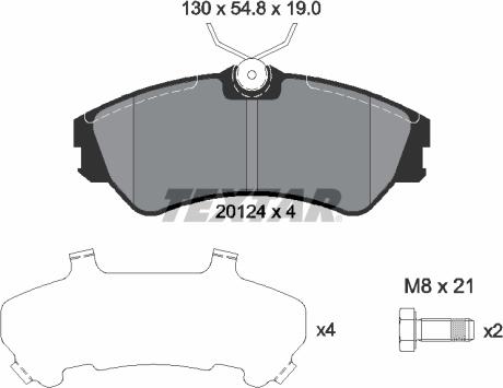 Textar 2012401 - Комплект спирачно феродо, дискови спирачки vvparts.bg