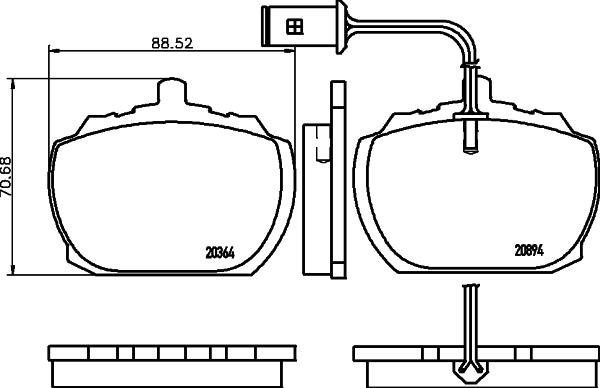 Textar 2089402 - Комплект спирачно феродо, дискови спирачки vvparts.bg