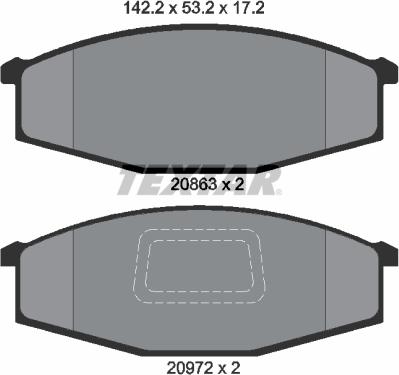 Textar 2086302 - Комплект спирачно феродо, дискови спирачки vvparts.bg