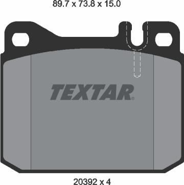 Textar 2039204 - Комплект спирачно феродо, дискови спирачки vvparts.bg