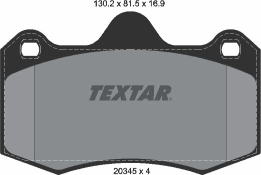 Textar 2034501 - Комплект спирачно феродо, дискови спирачки vvparts.bg