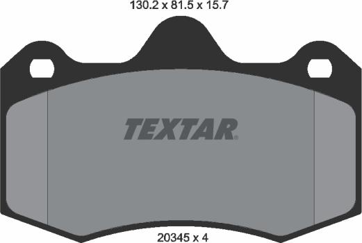 Textar 2034503 - Комплект спирачно феродо, дискови спирачки vvparts.bg