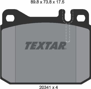 Textar 2034110 - Комплект спирачно феродо, дискови спирачки vvparts.bg
