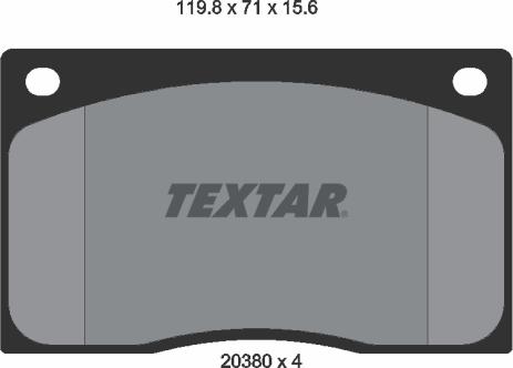 Textar 2038001 - Комплект спирачно феродо, дискови спирачки vvparts.bg