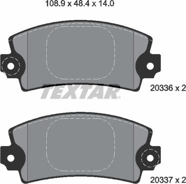 Textar 2033602 - Комплект спирачно феродо, дискови спирачки vvparts.bg