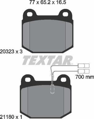 Textar 2032304 - Комплект спирачно феродо, дискови спирачки vvparts.bg