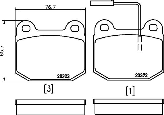 Textar 2037301 - Комплект спирачно феродо, дискови спирачки vvparts.bg