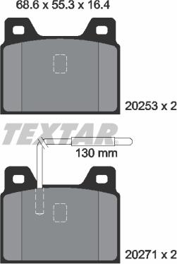 Textar 2025301 - Комплект спирачно феродо, дискови спирачки vvparts.bg