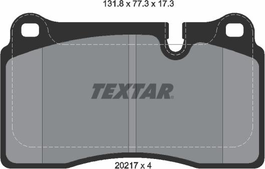 Textar 2021701 - Комплект спирачно феродо, дискови спирачки vvparts.bg