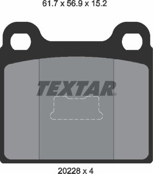 Textar 2022803 - Комплект спирачно феродо, дискови спирачки vvparts.bg