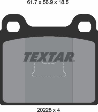 Textar 2022802 - Комплект спирачно феродо, дискови спирачки vvparts.bg