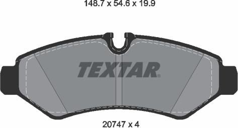 Textar 2074701 - Комплект спирачно феродо, дискови спирачки vvparts.bg