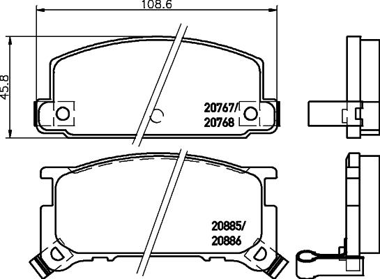 Textar 2076701 - Комплект спирачно феродо, дискови спирачки vvparts.bg