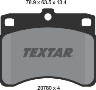 Textar 2078001 - Комплект спирачно феродо, дискови спирачки vvparts.bg