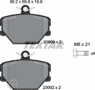 Textar 89013100 - Спирачен комплект, дискови спирачки vvparts.bg