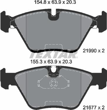 Textar 2199003 - Комплект спирачно феродо, дискови спирачки vvparts.bg