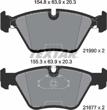 Textar 2199081 - Комплект спирачно феродо, дискови спирачки vvparts.bg