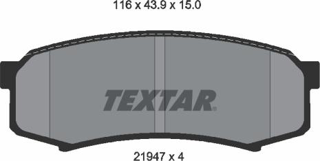 Textar 2194701 - Комплект спирачно феродо, дискови спирачки vvparts.bg