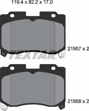 Textar 2195701 - Комплект спирачно феродо, дискови спирачки vvparts.bg