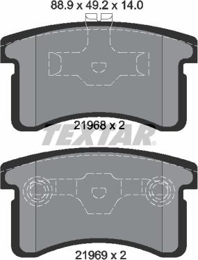 Textar 2196801 - Комплект спирачно феродо, дискови спирачки vvparts.bg