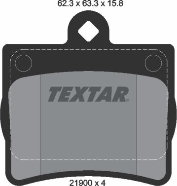 Textar 2190003 - Комплект спирачно феродо, дискови спирачки vvparts.bg