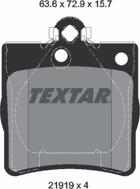 Textar 2191903 - Комплект спирачно феродо, дискови спирачки vvparts.bg