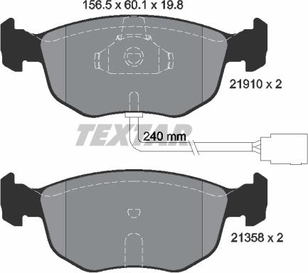 Textar 2191003 - Комплект спирачно феродо, дискови спирачки vvparts.bg