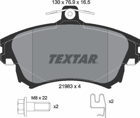 Textar 2198304 - Комплект спирачно феродо, дискови спирачки vvparts.bg