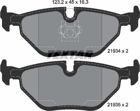 Textar 2193404 - Комплект спирачно феродо, дискови спирачки vvparts.bg