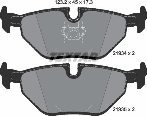 Textar 2193481 - Комплект спирачно феродо, дискови спирачки vvparts.bg