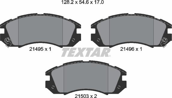 Textar 2149501 - Комплект спирачно феродо, дискови спирачки vvparts.bg
