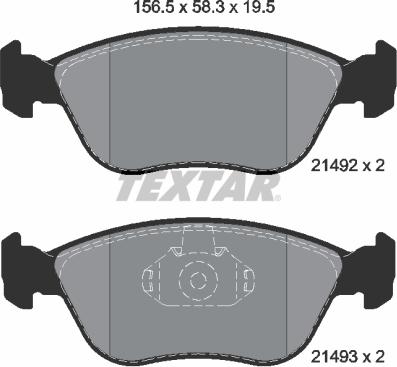 Textar 2149201 - Комплект спирачно феродо, дискови спирачки vvparts.bg
